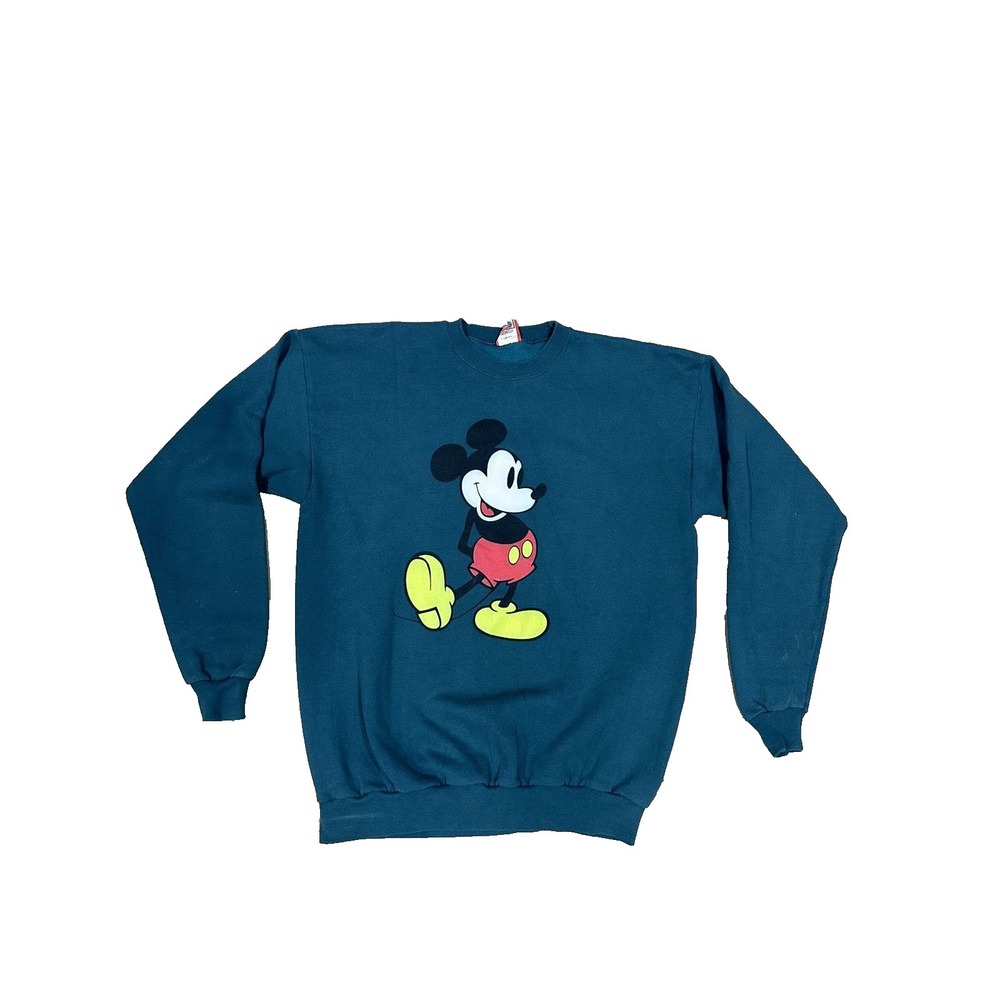 Vtg Disney Designs Mickey Mouse Crew Neck Sweatshirt One Size Fits All Green